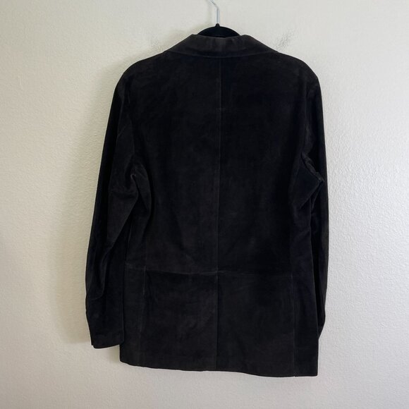NEW Banana Republic Mens 38R Black Suede Leather Blazer Jacket Single Breasted - Picture 8 of 9